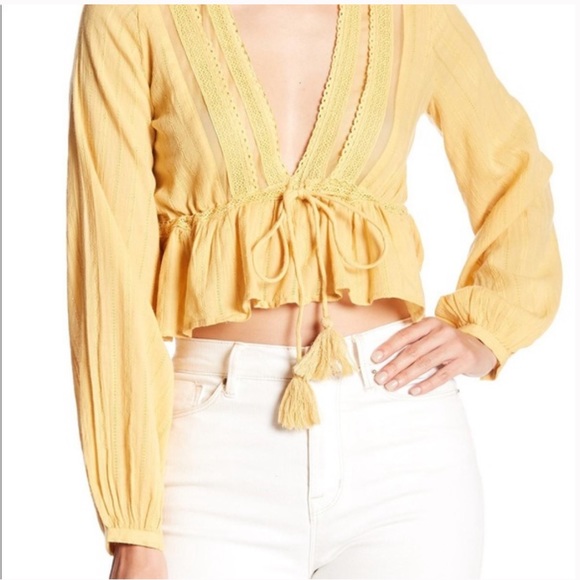 Free People yellow blouse - Picture 2 of 8